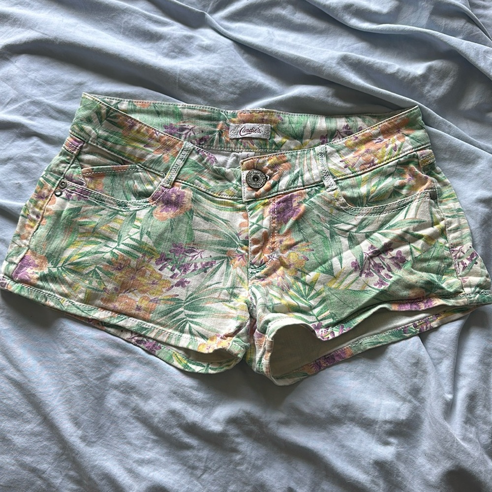 Candie’s Floral Print Denim Shorts Size 5